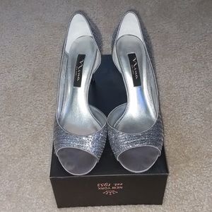 Open Toe Sequin Heels